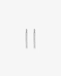 Full Pavé Set Cubic Zirconia Hoop Earrings in Sterling Silver