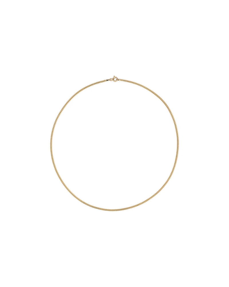 45cm (17") 2.1mm Width Solid Diamond Cut Curb Chain in 10kt Yellow Gold
