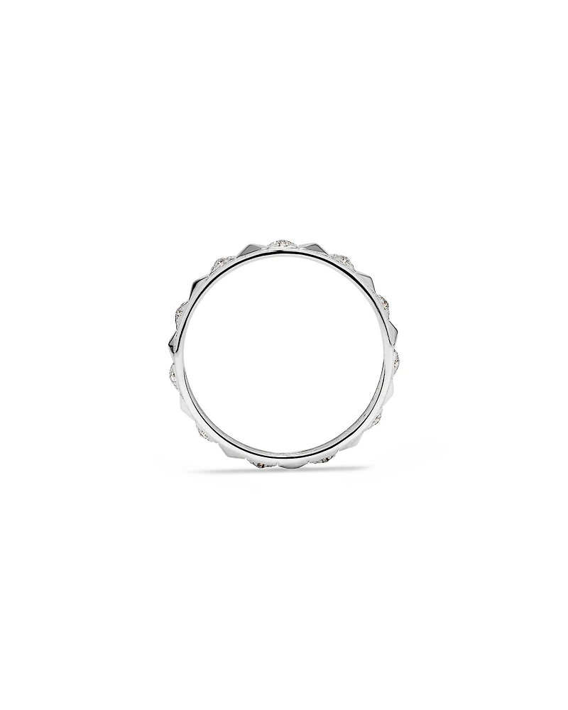 Bague Signature Connect Linéaire avec Diamant en Argent Sterling