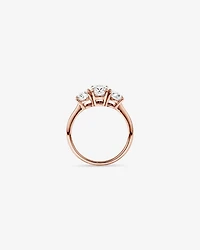 2 Carat Three Stone Oval Laboratory-Grown Diamond Engagement Ring In 14kt White Gold