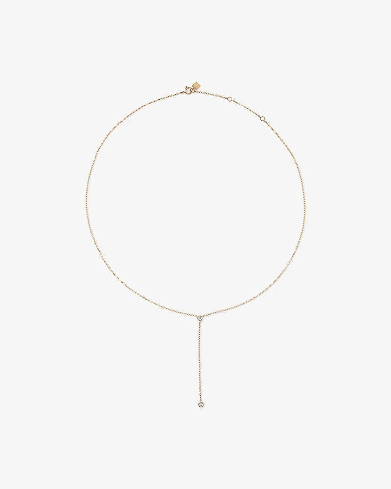 Collier Lariat rond TW en or jaune 10 carats en or jaune 10 carats