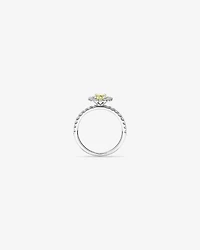 1.54 Carat TW Yellow Oval Cut Laboratory-Grown Diamond Halo Engagement Ring in 14kt White Gold