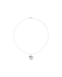 Diamond Accent Engraved Round Locket With Chain in Sterling Silver