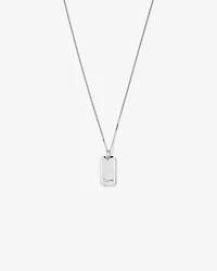 Dog Tag with Diamonds in Sterling Silver