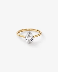 1.25 Carat TW Pear Cut Laboratory-Grown Diamond Solitaire Bezel Set Engagement Ring in 14kt Yellow Gold
