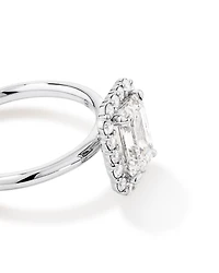 Carat TW Emerald Cut Laboratory-Grown Diamond Halo Engagement Ring in 14kt Yellow and White Gold