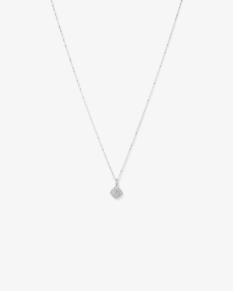 0.30 Carat TW Cushion Shaped Diamond Cluster Pendant Necklace in 10kt Yellow Gold