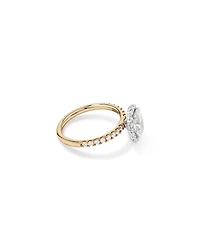 1.78 Carat TW Oval Laboratory-Grown Diamond Halo Engagement Ring in 14kt White Gold