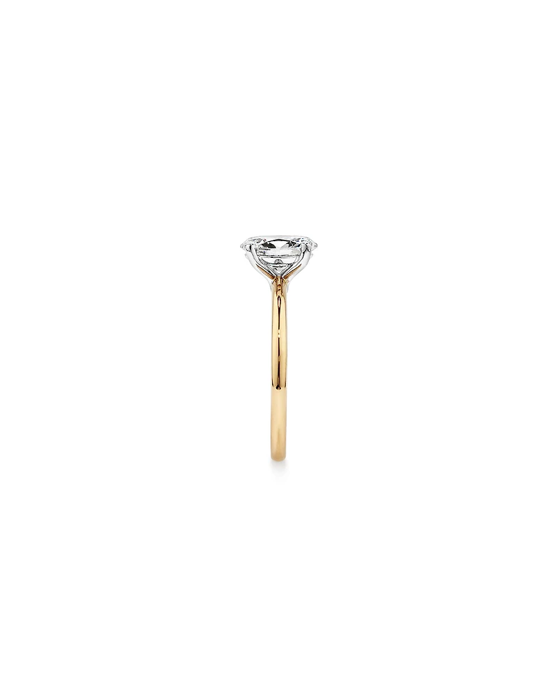 Carat TW Oval Laboratory-Grown Diamond Solitaire Engagement Ring in 14kt White Gold