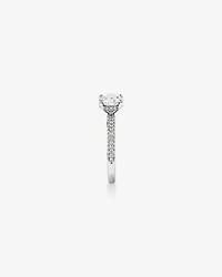 1.95 Carat TW Round Brilliant Laboratory-Grown Diamond Solitaire Side Accent Engagement Ring in 14kt White Gold