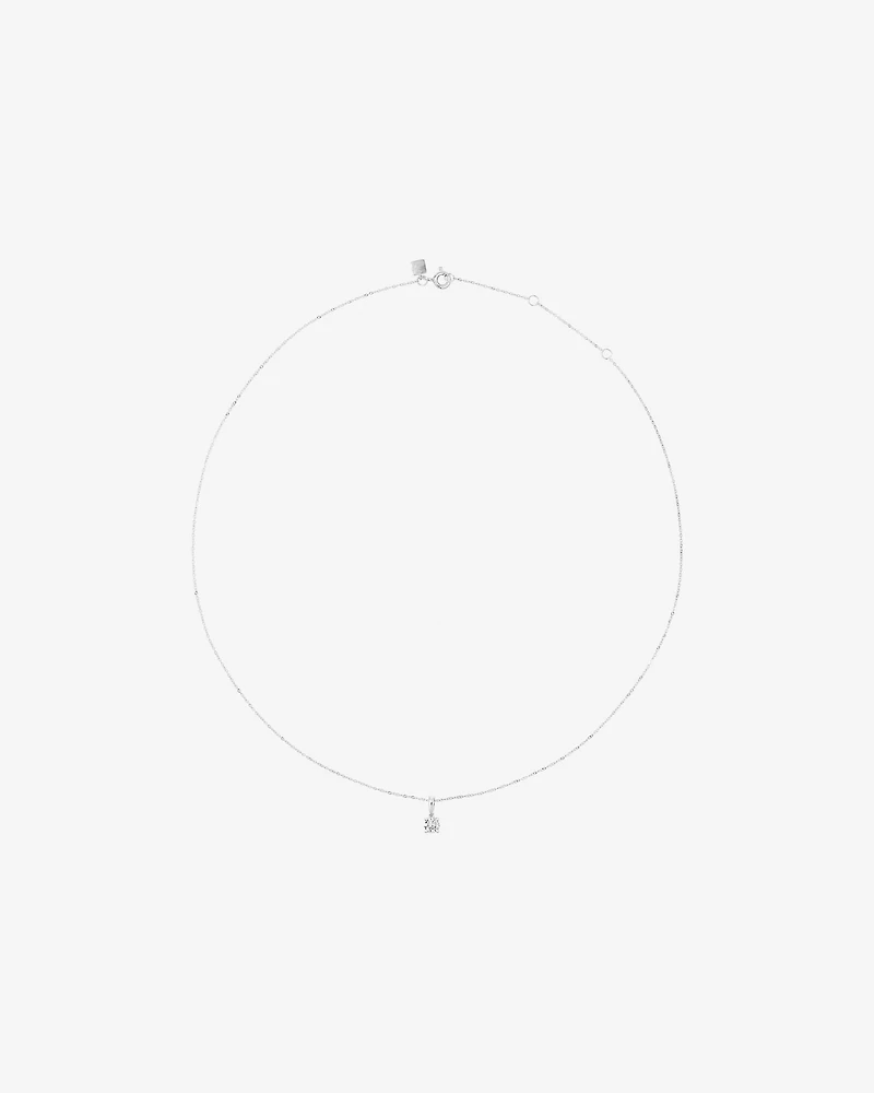 0.30 Carat TW Round Brillaint Laboratory -Grown Diamond Solitaire Pendant Necklace in 10kt White Gold