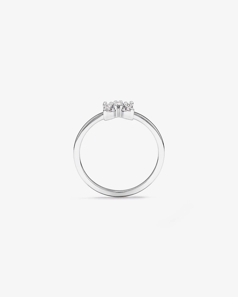 Bague florale en oxyde de zirconium argent sterling