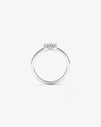 Bague florale en oxyde de zirconium argent sterling