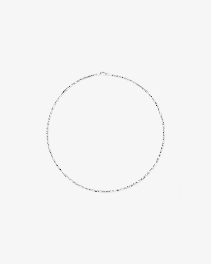 55cm (22") 2.5-3mm Width Fine Curb Chain Necklace in Sterling Silver