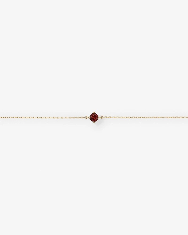 19cm (7.5") Bracelet with Garnet in 10kt Yellow Gold