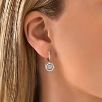 Pendants d'oreilles Everlight en or blanc 14 K avec diamants totalisant 1 ct