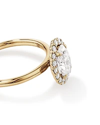 1.46 Carat TW Oval Cut Laboratory-Grown Diamond Halo Engagement Ring in 14kt Rose and White Gold