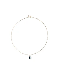 Emerald Cut London Blue Topaz Gemstone Pendant Necklace in 10kt Yellow Gold
