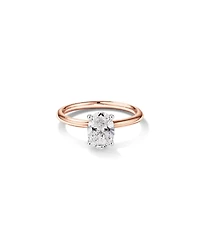 Carat TW Oval Laboratory-Grown Diamond Solitaire Engagement Ring in 14kt White Gold