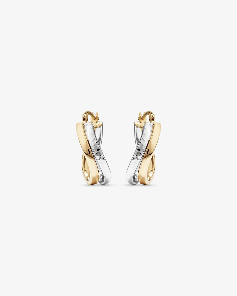 Hoop Earrings in 10kt Yellow & White Gold