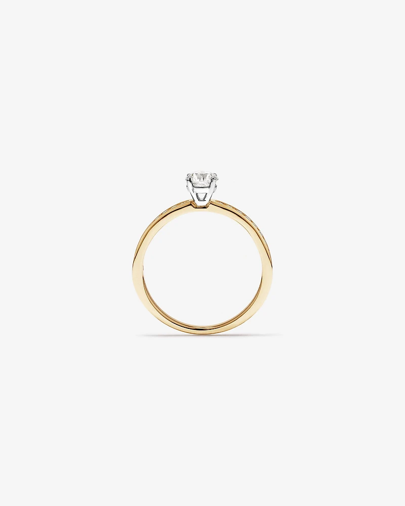 Carat TW Round Brilliant Signature 101 Diamond Ring in 14kt Yellow & White Gold