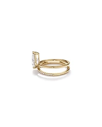 1.87 Carat TW Pear Cut Lab-Grown Diamond Double Band Engagement Ring in 14kt Yellow Gold