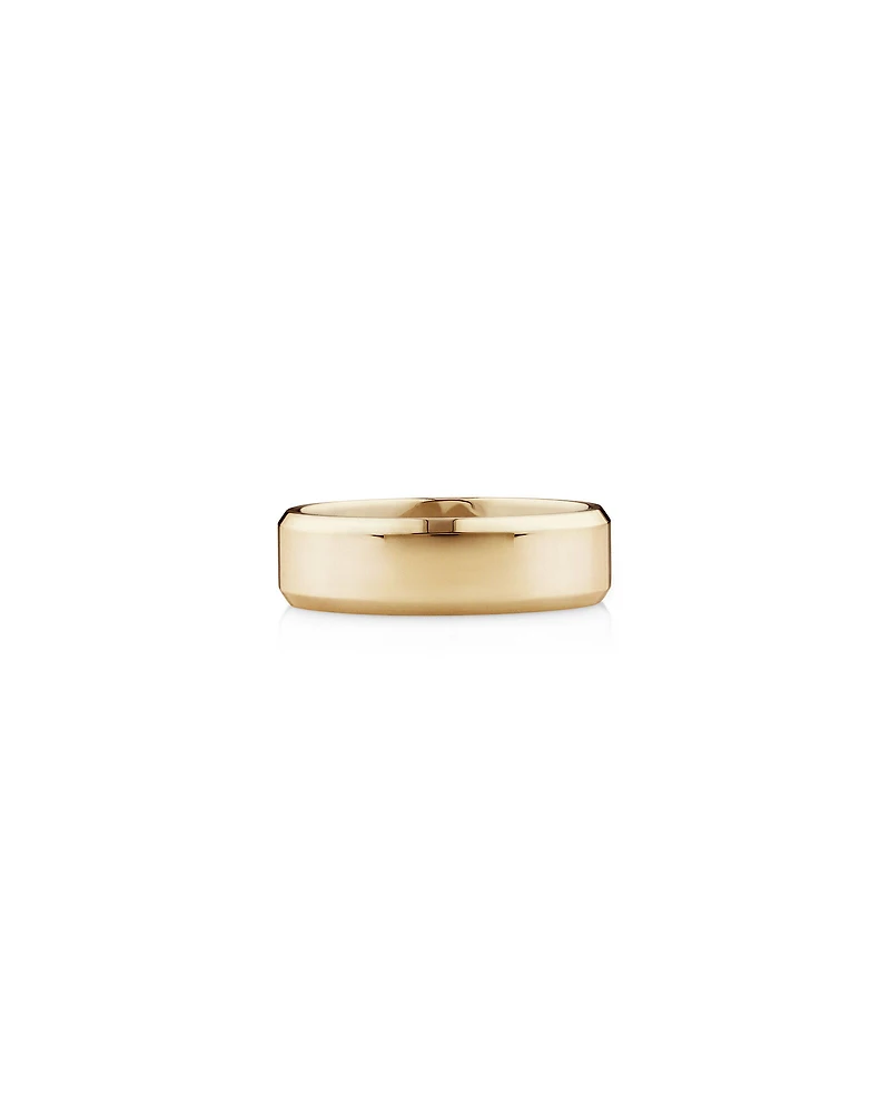 7mm Flat Bevelled Wedding Band in 10kt White Gold