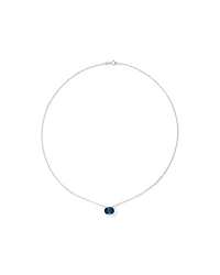 Necklace with London Blue Topaz in Sterling Silver and 10kt Yellow Gold