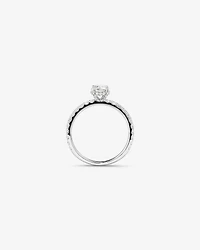 1.00 Carat TW Round Brilliant Diamond Solitaire Pave Hidden Halo Engagement Ring in Platinum