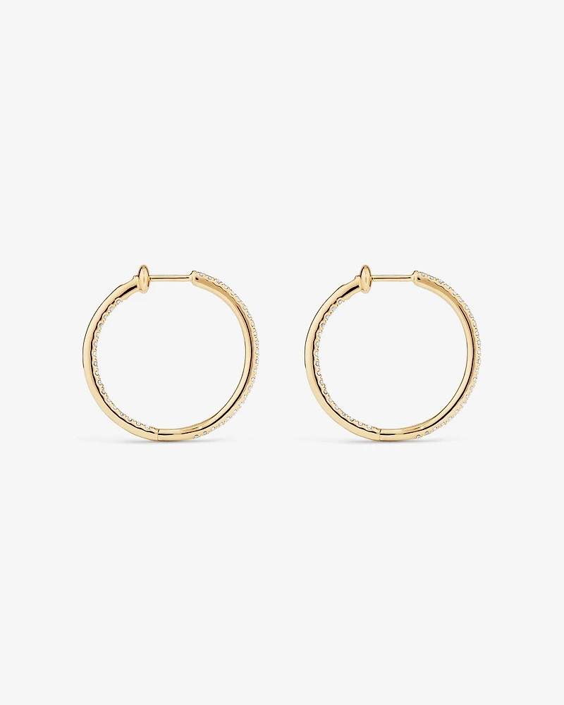 Hoop Earrings With 0.50 Carat TW Of Diamonds in 10kt White Gold