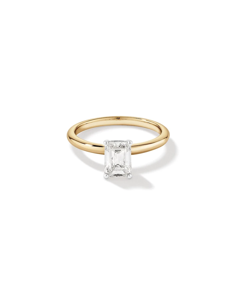 1.25 Carat TW Emerald Cut Laboratory-Grown Diamond Solitaire Engagement Ring In 14kt White Gold