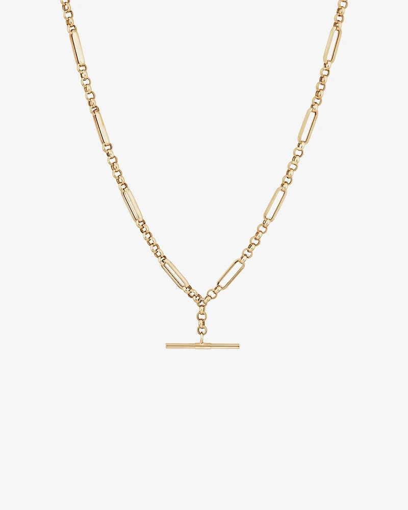 50cm Hollow Belcher Fob Necklace in 10kt Yellow Gold