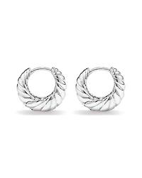 Small Croissant Huggie Earrings in Sterling Silver