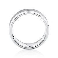 Bague en tungstène de saphir gris pour homme