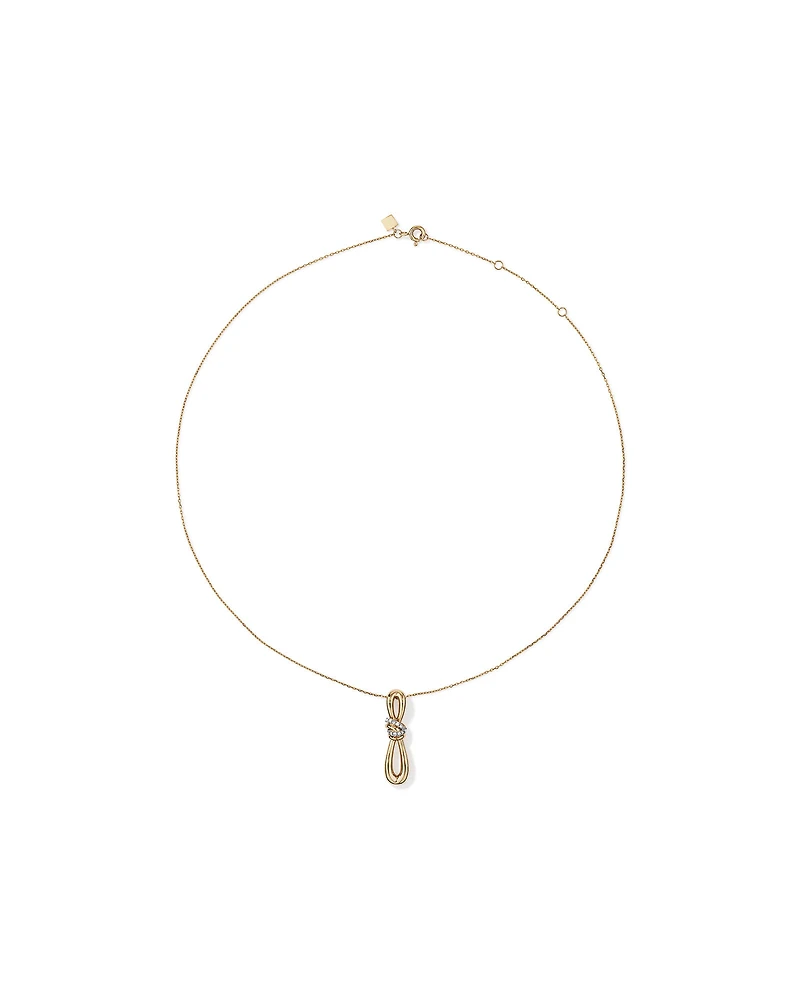 Pendentif à nœuds de diamants TW de 0,07 carat en or jaune 10 carats