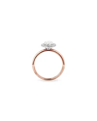 1.46 Carat TW Oval Cut Laboratory-Grown Diamond Halo Engagement Ring in 14kt Rose and White Gold