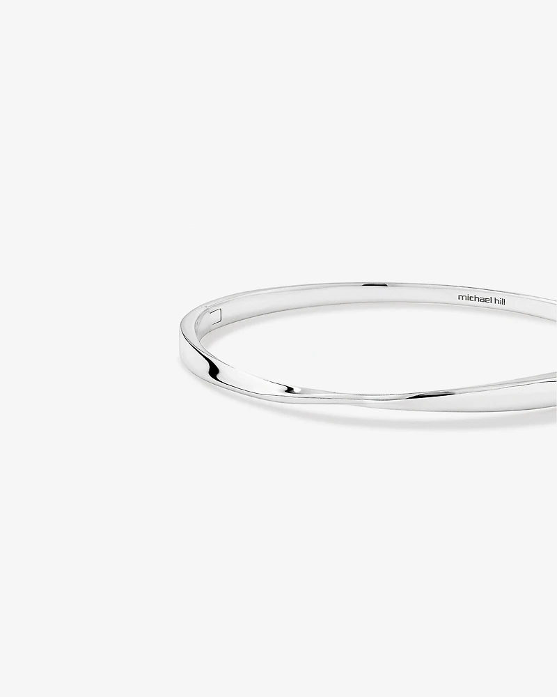 62mm Polished Oval Twist Bangle in Sterling Silver