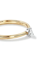Pear Cut Diamond Solitaire Promise Ring in 10kt Yellow and White Gold