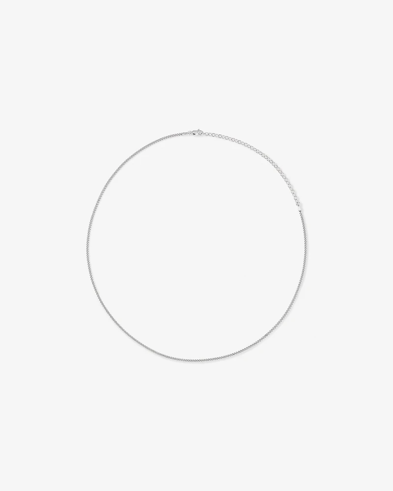 55cm (22") 2-2.5mm Width Fine Curb Chain Necklace in Sterling Silver