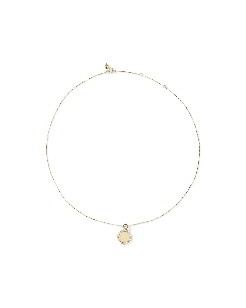 Diamond Outline Circle Pendant in 10kt Yellow Gold