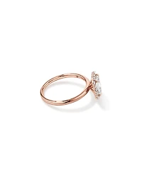 Bague De Fiançailles Halo En Diamant De Laboratoire Taille Émeraude De 1,46 Carat Poids Total En Or Jaune Et Blanc 14 Carats