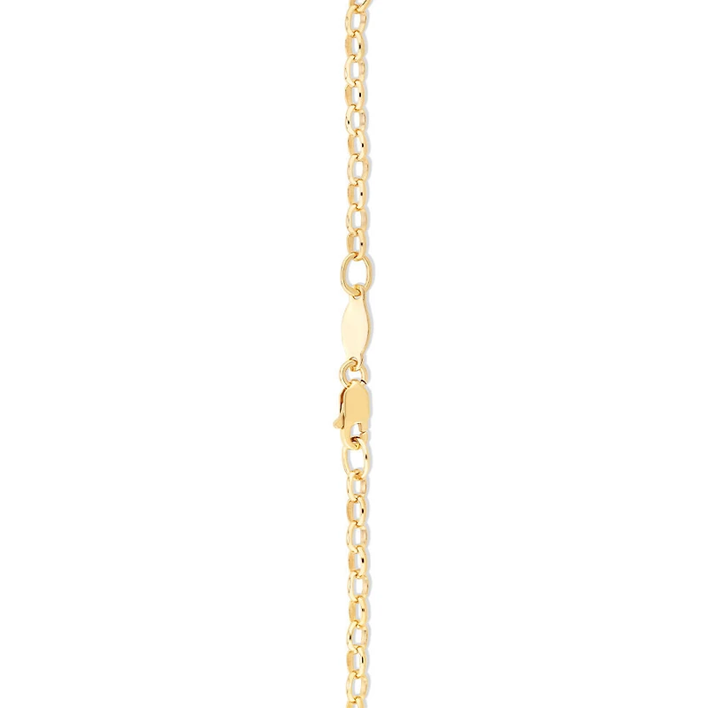 19cm (7.5") 2.5mm-3mm Width Diamond Set Belcher Bracelet in 10kt Yellow Gold