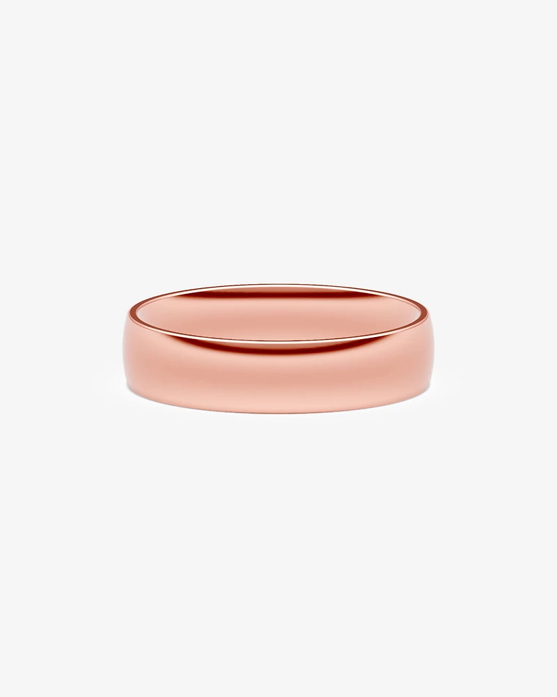 6mm Half Round Polished Wedding Band 10kt Yellow Gold