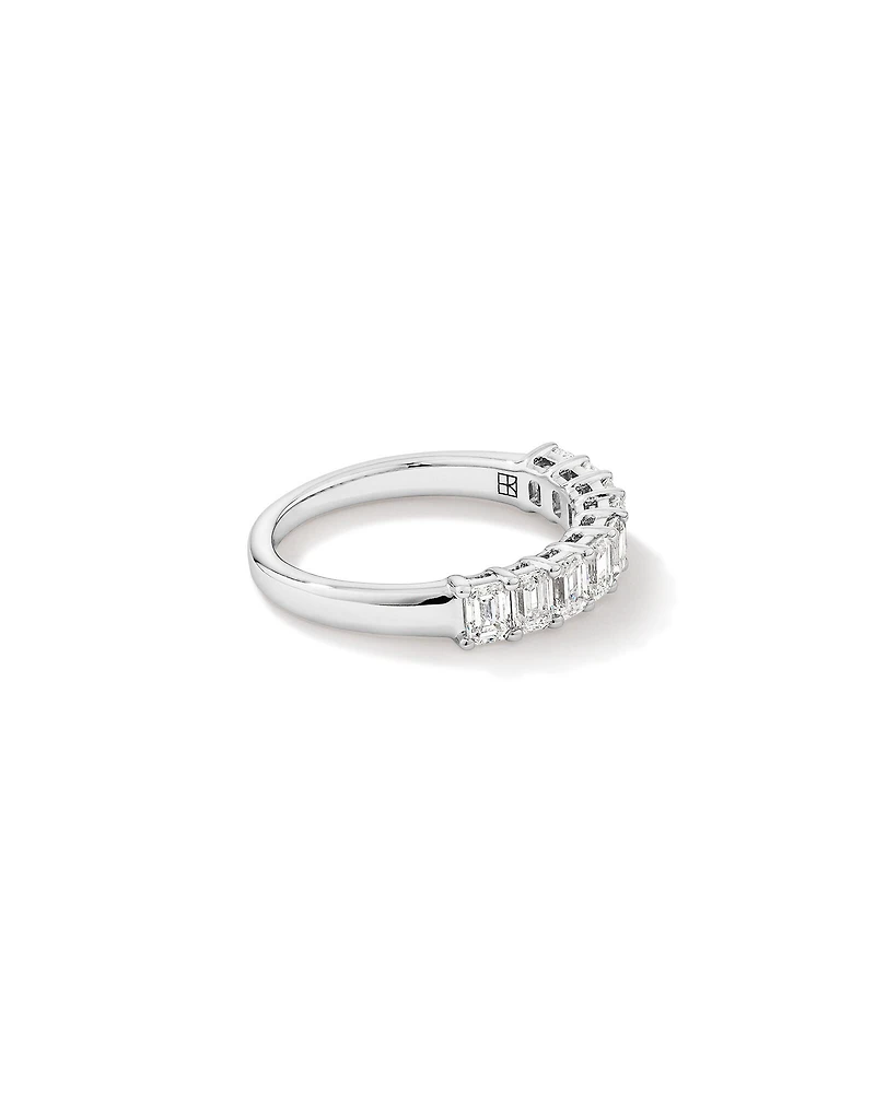 1.17 Carat TW Emerald Cut Laboratory-Grown Diamond Wedding Band in 14kt White Gold