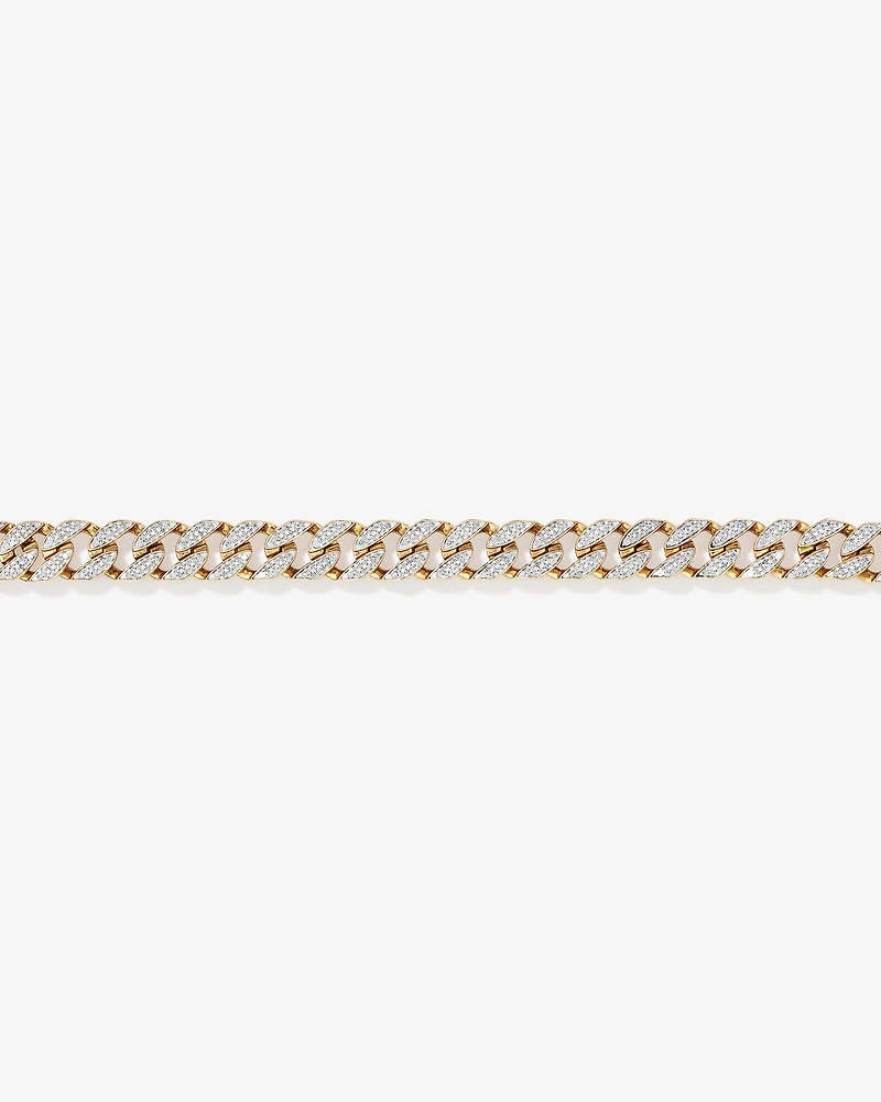 3.30 Carat TW Diamond Set Cuban Link Bracelet in 10kt Yellow and White Gold