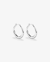Graduated Domed Hoop Earrings in Sterling Silver