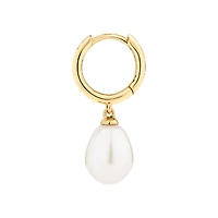 Hoop Earrings with Cultured Freshwater Pearls in 10kt Yellow Gold