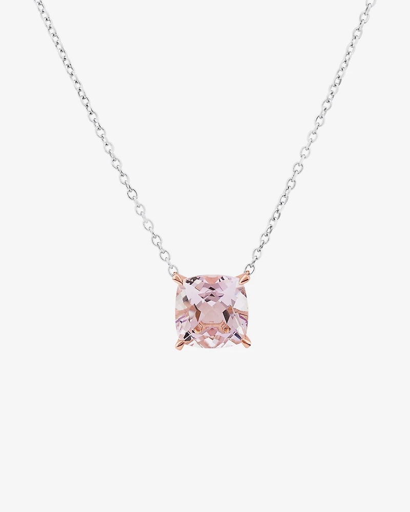 Collier en argent sterling et en or rose 10 K avec améthyste rose