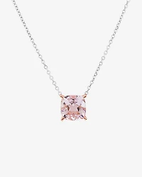 Collier en argent sterling et en or rose 10 K avec améthyste rose