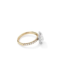 1.82 Carat TW Pear Cut Laboratory-Grown Diamond Halo Engagement Ring in 14kt White Gold